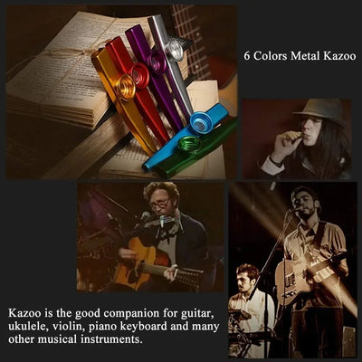 Metal Kazoo Musical Instruments Flutes Diaphragm Mouth Kazoos Musical Instruments Good Companion for Guitar