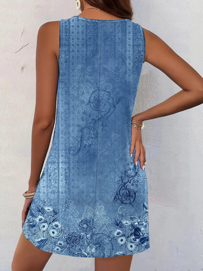 Women Summer Sleeveless Bohemian Dress Exclusive Print Vacation Dress  Birthday Dress for Women Beach Dress Dress for Women