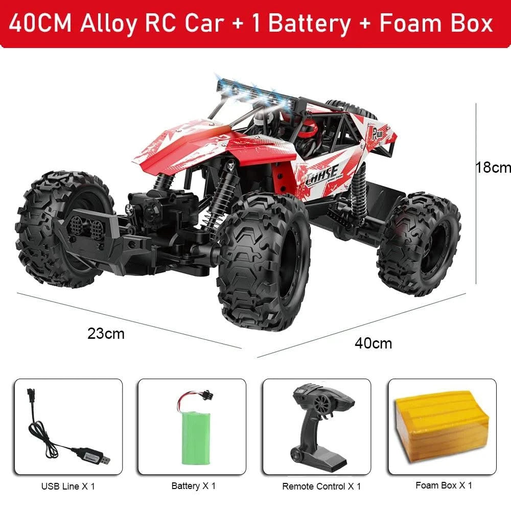 1:10 4WD RC Car With Led Lights Remote Control Cars Buggy Off Road 4x4 Radio Control Alloy Trucks Boys Toys for Chil