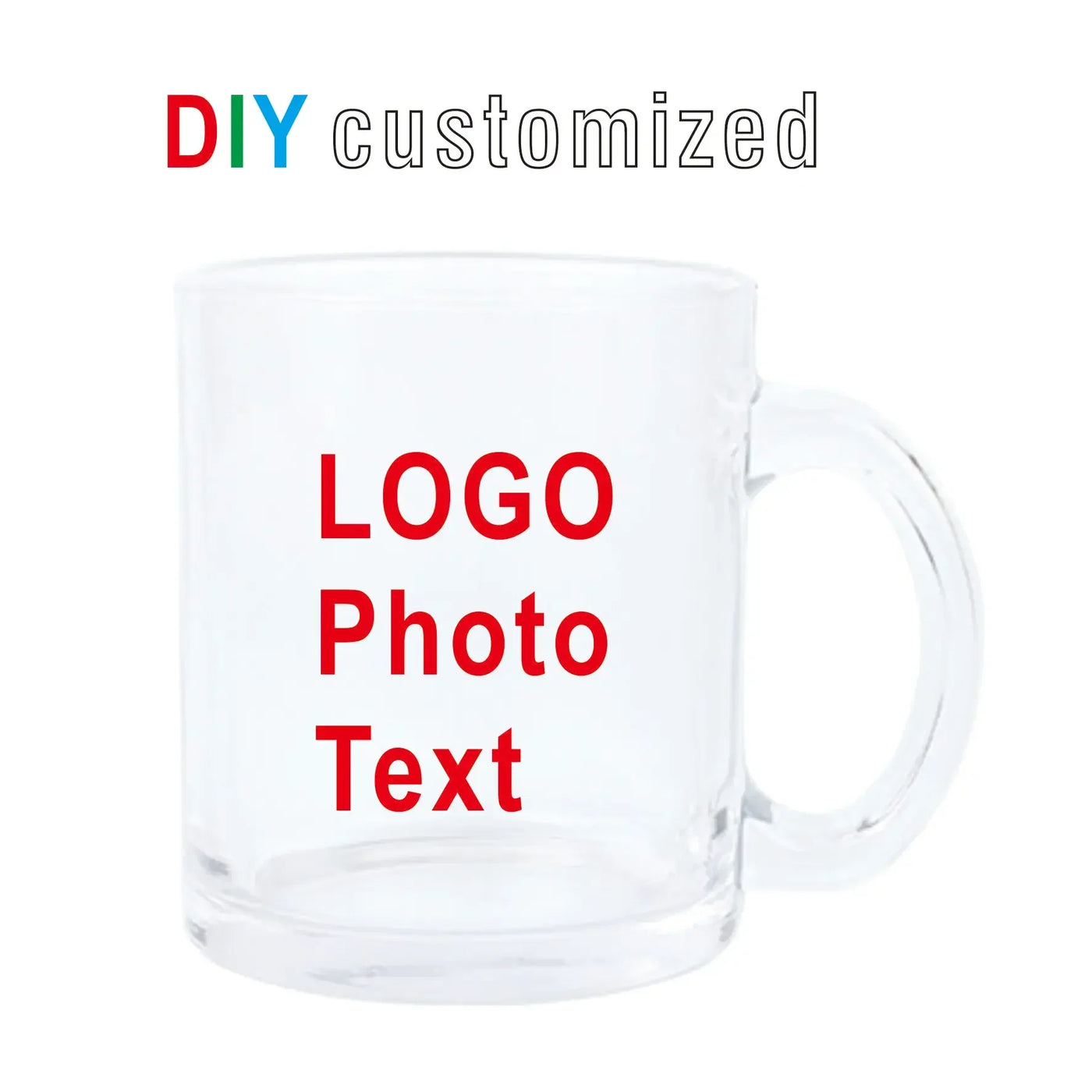 DIY Customized 320ML 11oz Glass Mug Personalized Mugs Coffee Milk Cup Creative Present Cute Gift Print Picture Photo LOGO Text