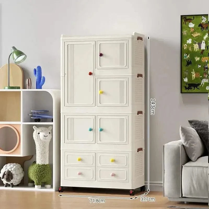 Home bedroom, children's storage cabinet, multi-layer snack cabinet, multifunctional large capacity dust-proof storage box