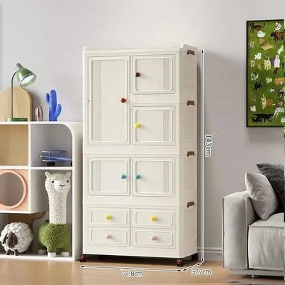 Home bedroom, children's storage cabinet, multi-layer snack cabinet, multifunctional large capacity dust-proof storage box
