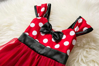Cute Baby Girl Dress for 9M-4Yrs Children Summer Clothes Kids Minni Mouse Polka Dot Dress Girls Birthday Party Christmas Costume