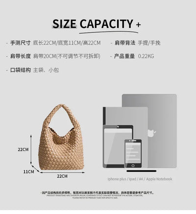 Designer bag Luxury 2024 woman bag Brand New Product PU Small size hand-woven bucket bag High quality Women's handbag