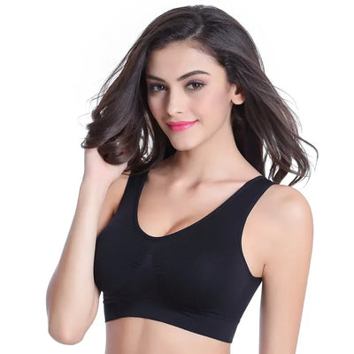 Large Women's Single-layer No Pad Sports Bra Yoga Running Fitness Top Breathable Seamless Workout Bralette