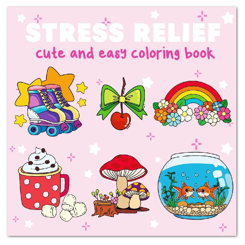 Teenage Adult Coloring Book, Cute and Simple Large-sized Coloring Book