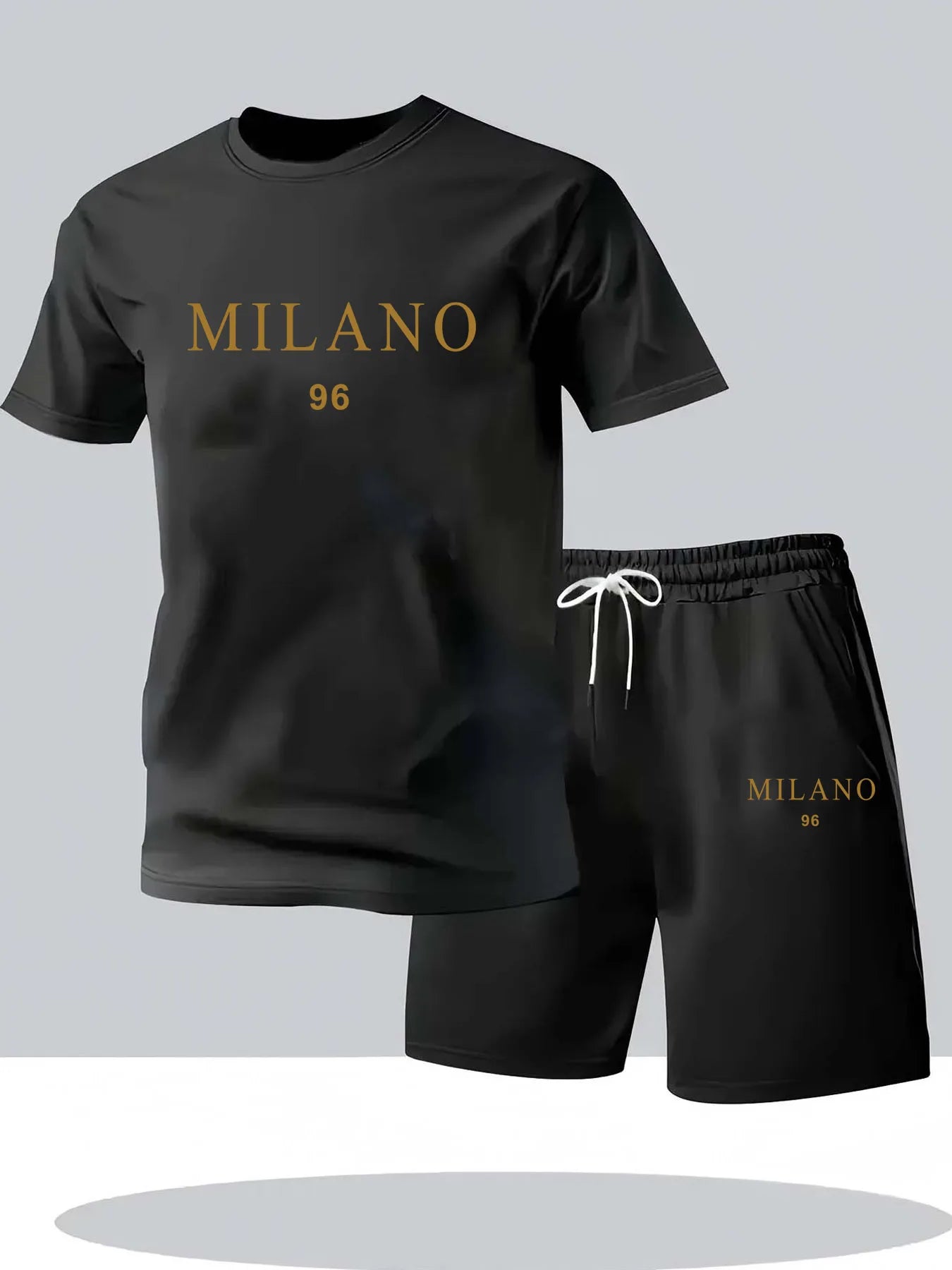 Men's Fashion Two-Piece Set Breathable Workout Tracksuit T-Shirt Shorts Comfortable Active Wear Clothing