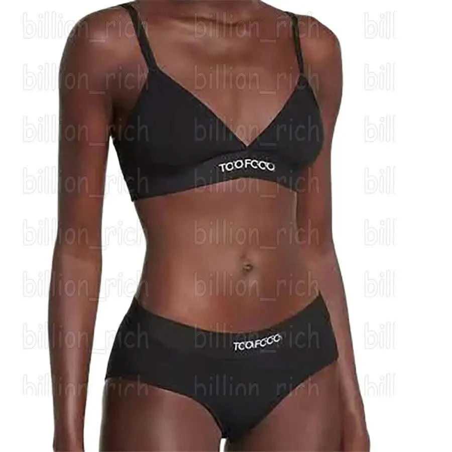 2025 Letter Stretch Band Casual Bikini Set Beach Bra Panties Set Comfort Sports Bikini Beach Vacation Swimwear - Elanique