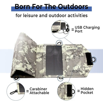 Solar Panel Bag Portable Lightweight 30W 5V Mono Waterproof Foldable Charger Outdoor Emergency Hiking Backpacking Camping