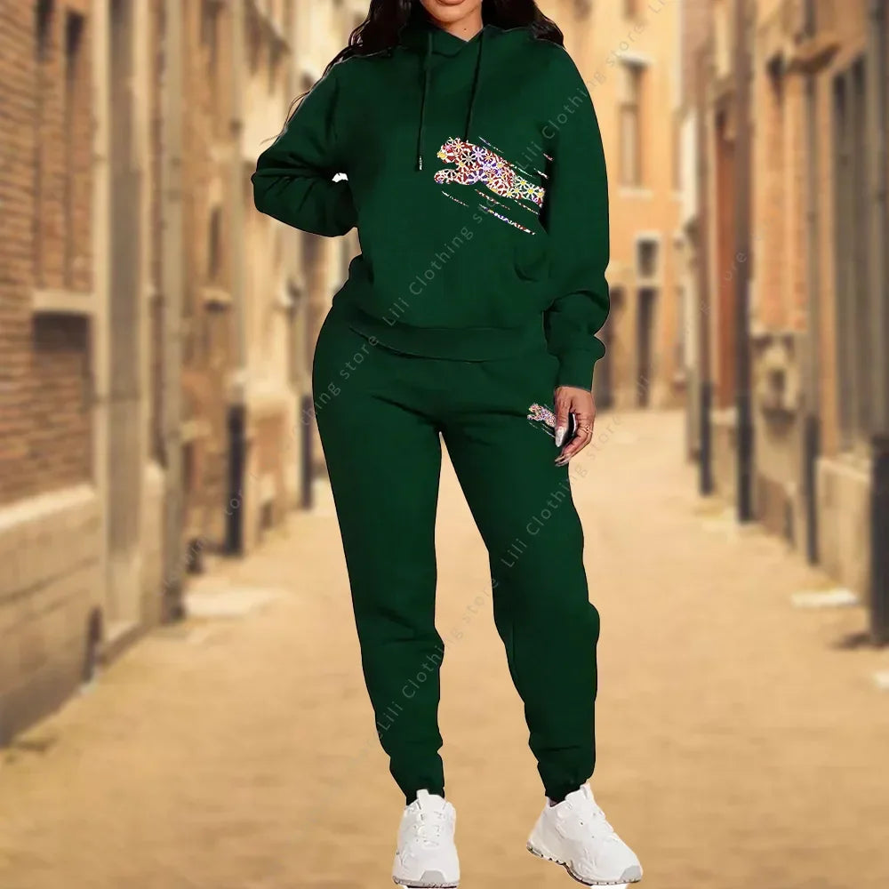 Women TrackSuit Aesthetic Designer Clothes Autumn Winter High quality Hoodies Sweatshirts Sweatpants Sportwear Woman Pants Sets
