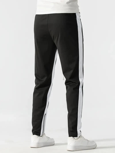 Men Sweatshirts Jogging Pants Men Casual Pants Men Stylish Color Block Zip Pockets Drawstring Sports Skinny Pants Trousers Pants