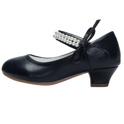Pearl Crystal Princess Leather Shoes| High Heel Shoes For Kids, Girls, Teen Party | Wedding | Formal Sandals