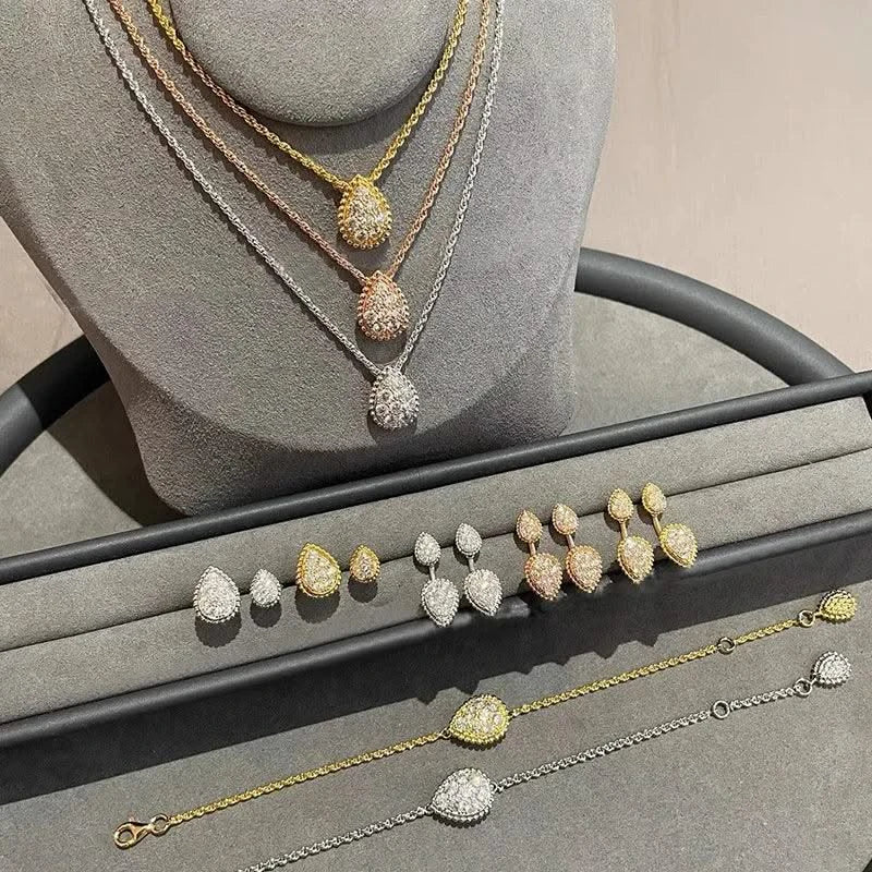 Women's Drip Diamond Necklace 18K Gold Plated Elegant Gift for Her