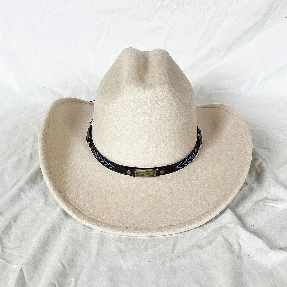 Men's Western Women's Cowboy Hat Army Green Men's Women's Cowboy Jazz Hat Wide Brim Felt Fedora Sombrero Hombre
