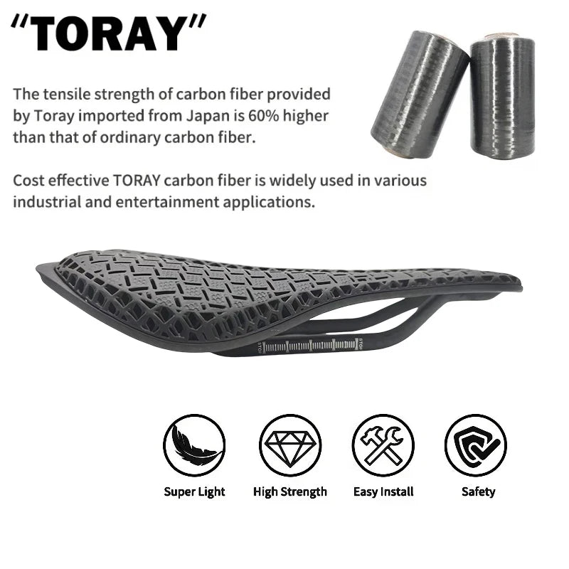3D Printed Bike Saddle Carbon Fiber Hollow Comfortable Breathable MTB Mountain Road Bicycle Cycling Saddles