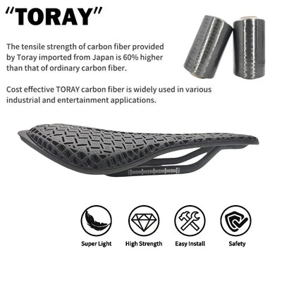 3D Printed Bike Saddle Carbon Fiber Hollow Comfortable Breathable MTB Mountain Road Bicycle Cycling Saddles