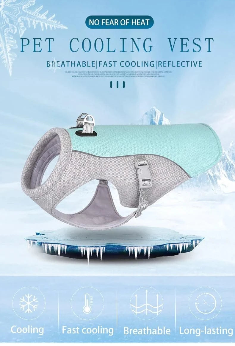 Summer Pet Dog Cooling Vest Heat Resistant Cool Dogs Clothes Breathable Sun-proof Clothing For Small Large Dogs Outdoor Walking