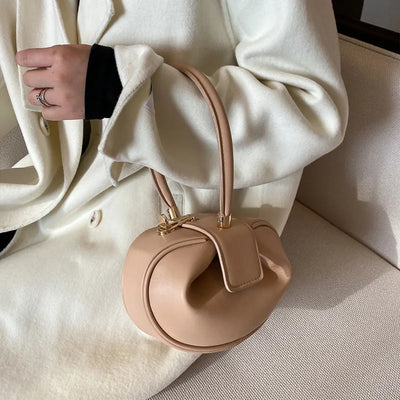 Bowling Spherical Women's Handbag Luxury Brand Designer Hobos Bag Fashion Mini Round Shoulder Bags PU Leather Female Purse