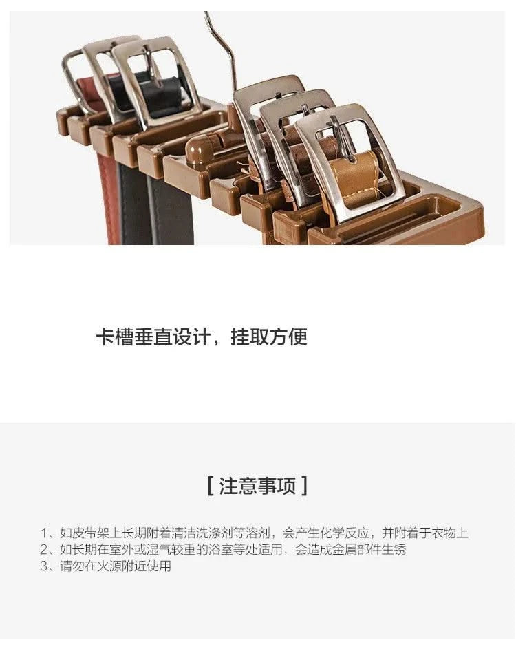 Tie Belt Hanger Wardrobe Closet Belts Scarf Hanging Organizer Rotating 10 Card Slots Storage Holder Rack Hook Bedroom Home Items