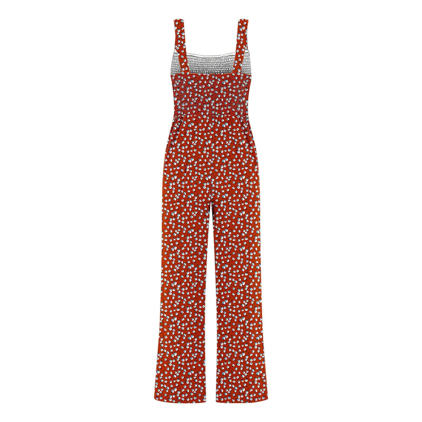 Summer Sexy Sling Jumpsuits Women'S Fashion Printed Loose Pencil Pants Casual Streetwear Elegant Party Female Spaghetti Rompers