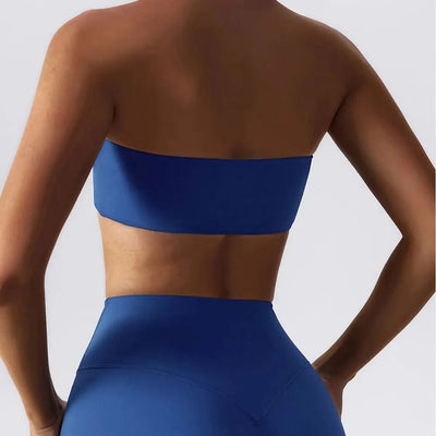 Women Strapless Bra Padded Top Stretchy Fitness Yoga Tops