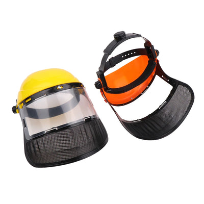 Safety Helmet Hat with Full Face Mesh Protective Mask for Garden Grass Trimmer Logging Brush Cutter Forestry Protection