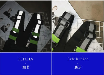 Multi-pocket Vest Bag for Men, Reflective Chest Bags, outdoor sport backpack сумка мужская bolso hombre bag for men mochilas 가방