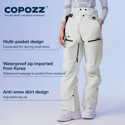 COPOZZ Winter Ski Pants Unisex Women Outdoor High Quality Windproof Waterproof Warm Snow Trousers Winter Ski Snowboarding Pants