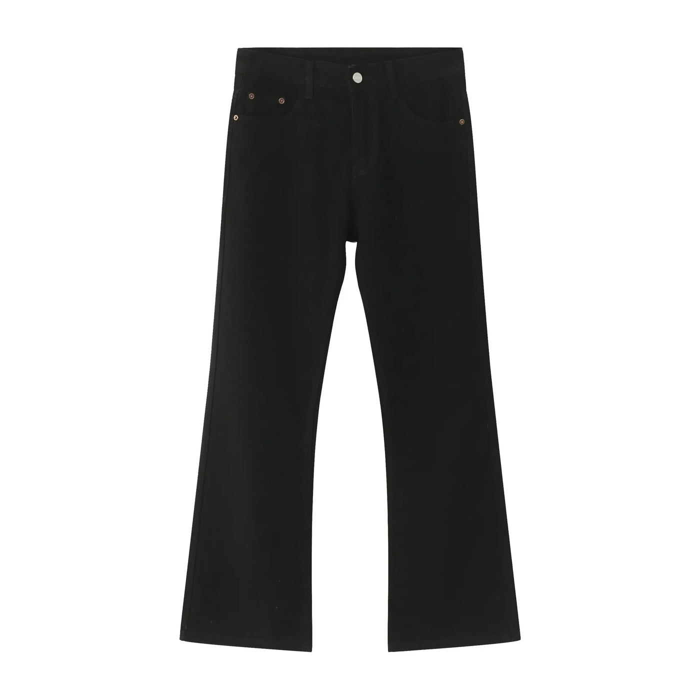 Jeans Denim Pants Men Long Flare Pant Straight Trousers High Waist Casual Regular Pockets Slim Fit Splice Simple Autumn 2024