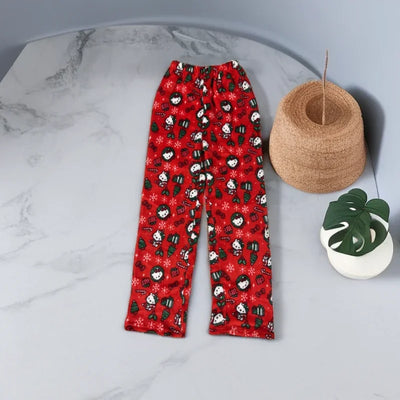 Thicken Hello Kitty Pajama Pants Sanrio Anime Fleece Double Elastic Fabric Soft Trousers Women Trousers Cartoon Birthday Gift