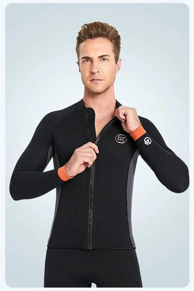 Wetsuit 3MM Neoprene Men Long Sleeve Split Wetsuit Warm Jacket Pants Plus Size Women Swimsuit Scuba Diving Snorkeling Surf Suit