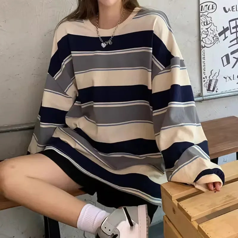 Women Sweatshirts Letter T-shirt Summer Korean Fashion Thin Chic Hoodie Shirt Long Sleeve Top Women's Loose Pullover Y2k Clothes