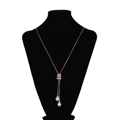 Thick Necklaces for Women Fashion Charm Pendant Necklace Necklace Crystal Long Ladies Pearls Sweate Luxury Necklaces Chain