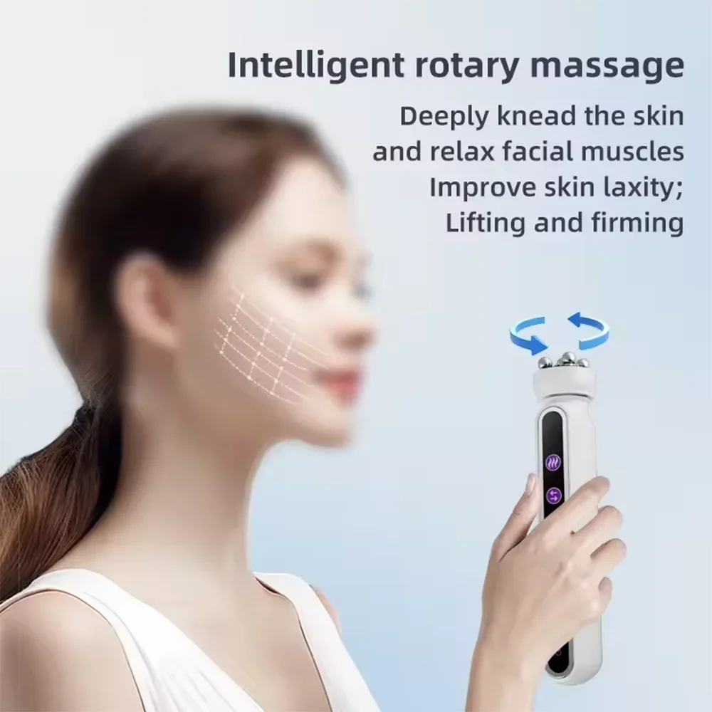 RF Facial Massage Roller EMS Face Lifting Machine Microcurrent Skin Tightening Face V-line Beauty Device Eye Roller Skin Care