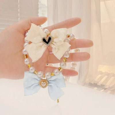 Pet pearl necklace, cat collar cat neck accessories Cat bib Pet dog small accessories neck jewelry, Valentine's Day New Year fur