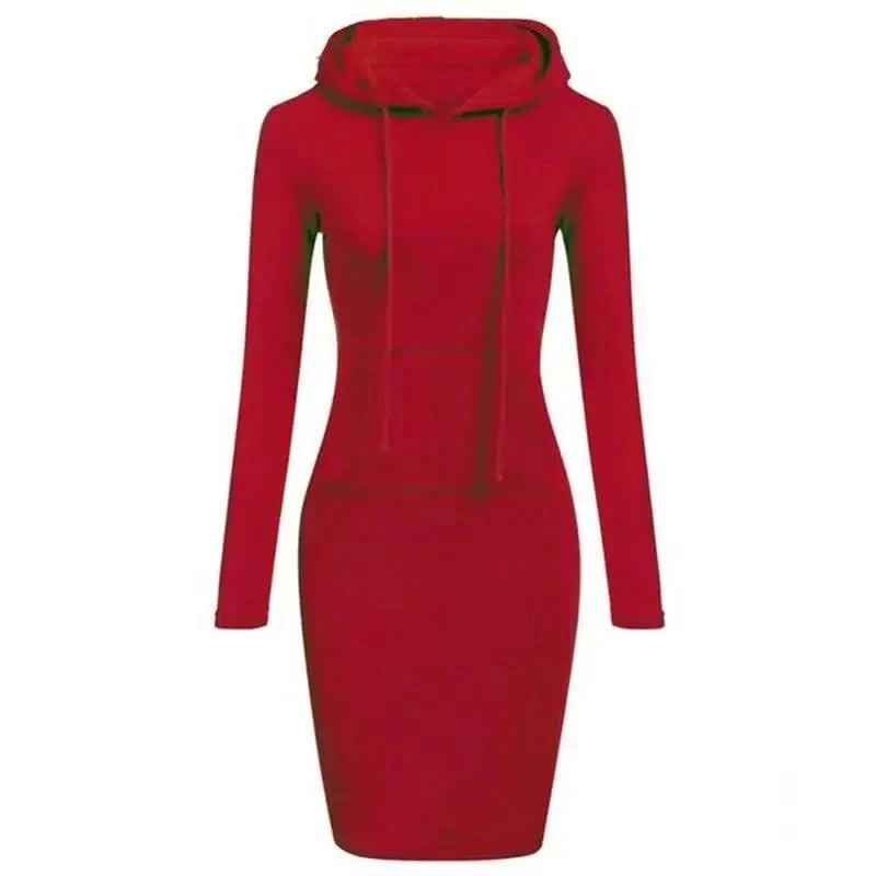 Ladies Autumn Attire Women's Hooded Dresses Hoodie - Style Sweatshirt Dresses for Women Tops in Ladies Clothing