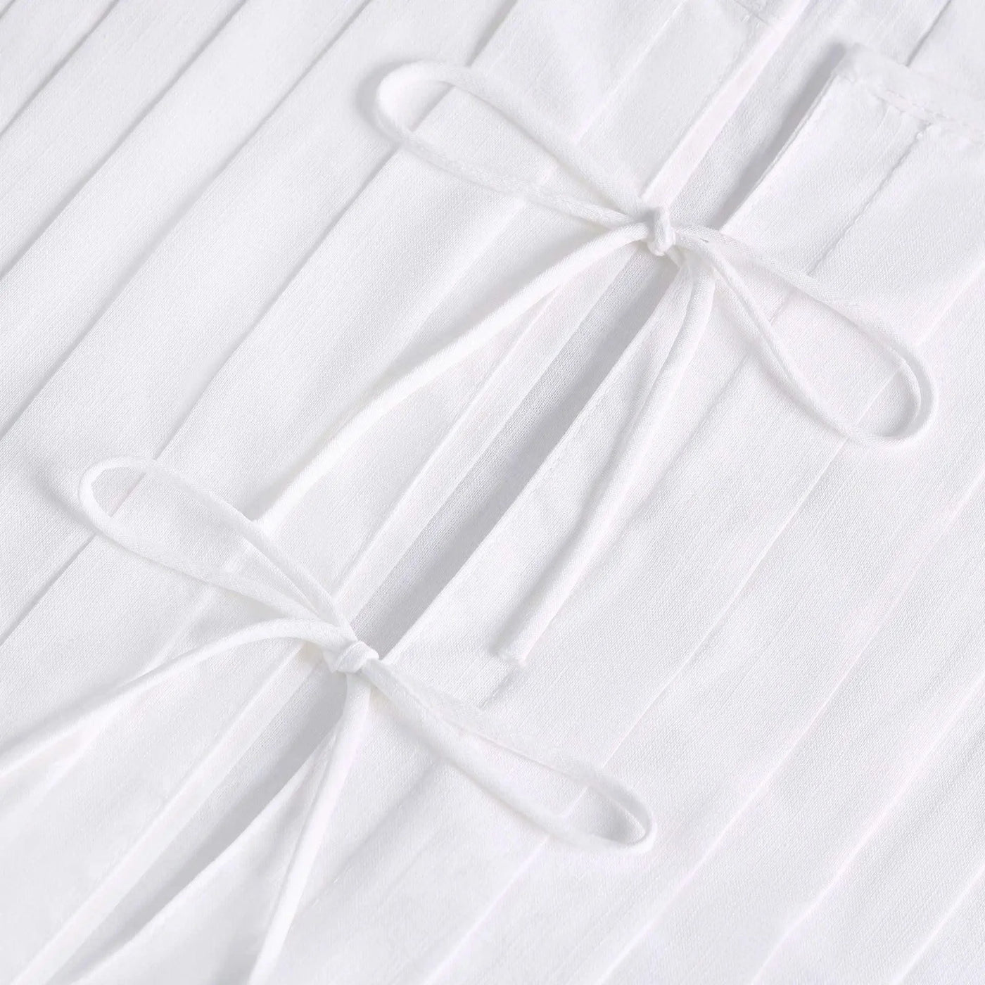 Linen Cotton Pleated Lace-up Elegant White Women Tops Tanks 2025 Summer Women Causal O-neck Sleeveless Ruffles Vest Streetwear