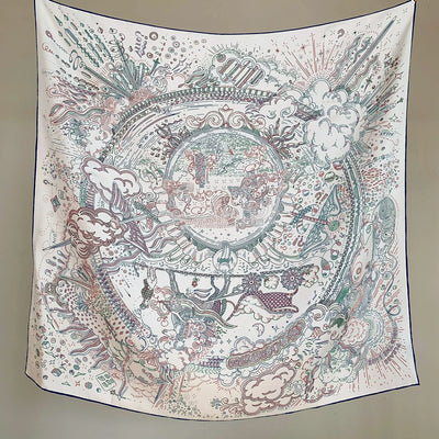 100% Real Silk Scarf Shawl Large Head Scarves Hijab for Hair Wrapping 90cm