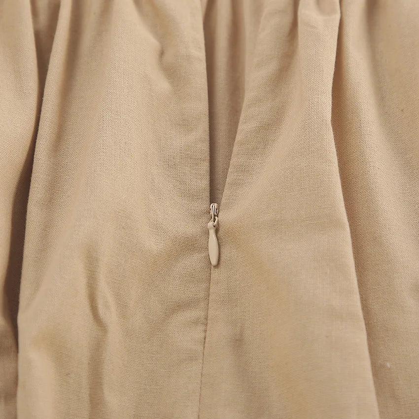 Cotton Linen Solid Color Spaghetti Strap Dresses Women Fashion Leace-up V-neck Backless Beach Vacation Long Dress Female New