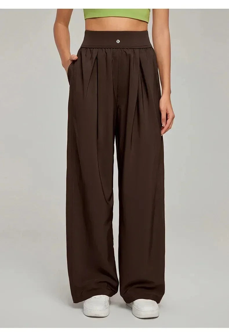Women's High Waisted Hip Lifting Yoga Wide Leg Pants Athletic Casual Fitness Pants
