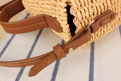 Handmade Women's Shoulder Bag Summer Straw Beach Bag Bohemian Female Handbags Fashion Square Flap Lock Designer Shopper Purse