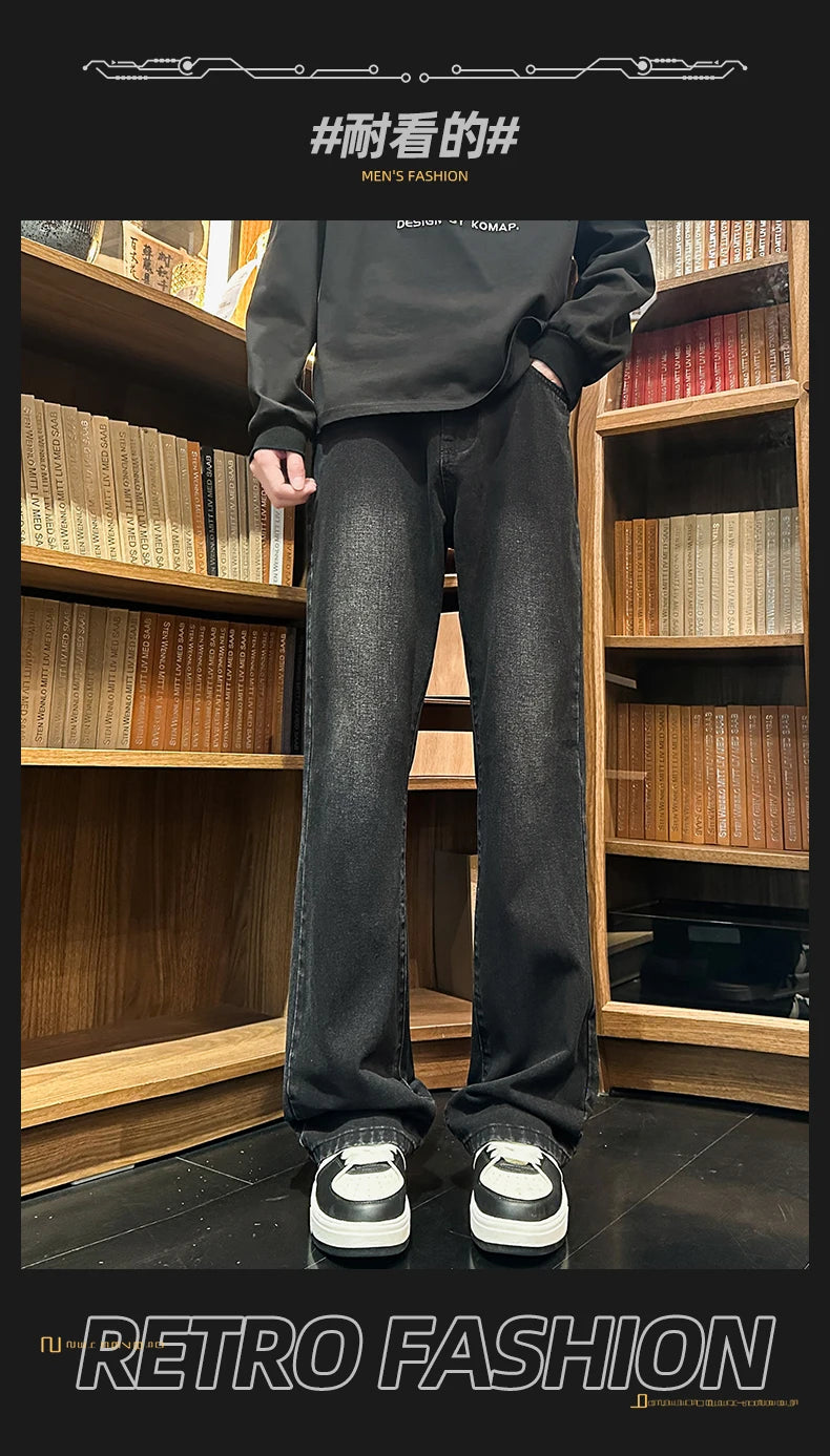 Autumn New Men's Jeans Baggy Straight Wide Leg Male Fashion Vintage Denim Pants Men Youth Popular Brand Streetwear Jean Trousers