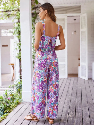 Summer Women's Print Jumpsuits,Sexy Halter Beach Long Jumpsuits,Jump Suit Woman,Jumpsuit Women Sexys,New 2025 Clothes,Rompers