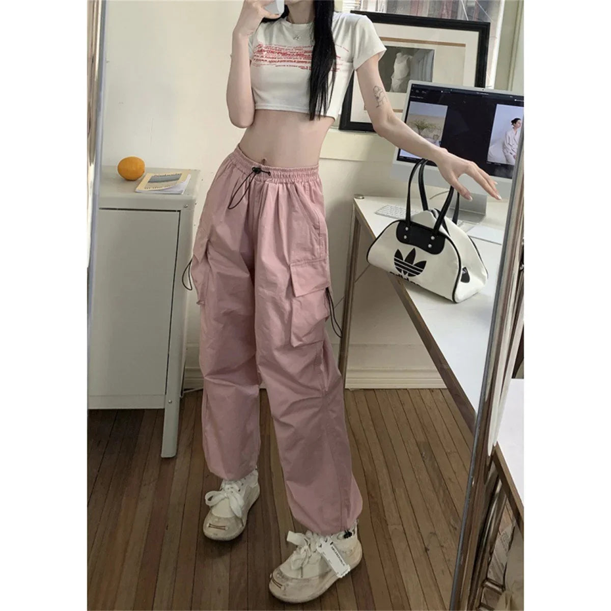 Pockets Cargo Pants Women Outdoors High Waist Cool Outwear Baggy Tactical Trouser Fashion Hip Hop Joggers Trousers Female Pants