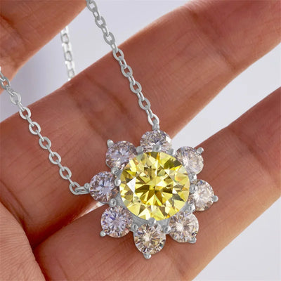 Total 9 carat  Moissanite Solitaire Drop Necklaces Silver Pendant Original Real 925 Silver Chain Jewelry for Women