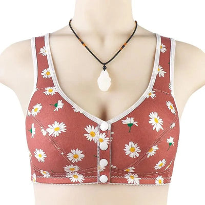 Bra For Women Wire Free Bra Cotton Underwear Front Closure Brassiere Women's Lingerie Large Bust 50 52 BCD Cup