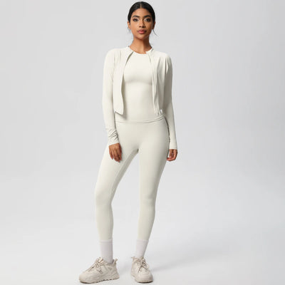 Women Sportswear Yoga Set Workout Clothes Athletic Wear Sports Gym Legging Fitness Top Long Sleeve Yoga Suit ﻿