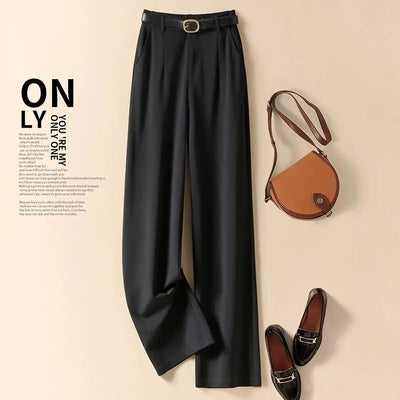 Suit Wide-Leg Pants for Women High Waist Temperament Drooping Wide-Leg Pants 2024 Spring New Loose Casual Trousers Ins