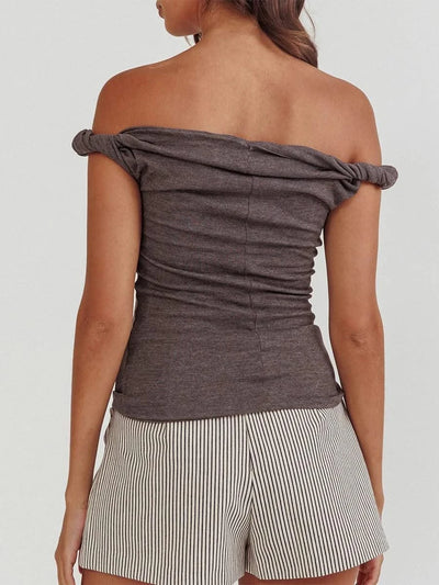 Women Twisted Off Shoulder Tank Tops