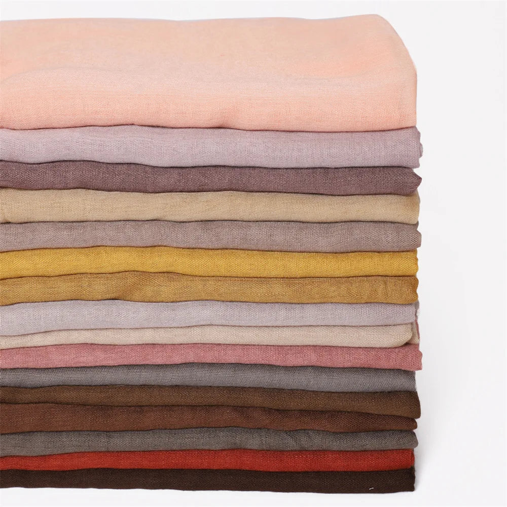 New Cotton Linen Scarf For Women Girls Students Autumn Classic Solid Color Scarves Retro Soft Foulard Viscose Female Wrap Shawls
